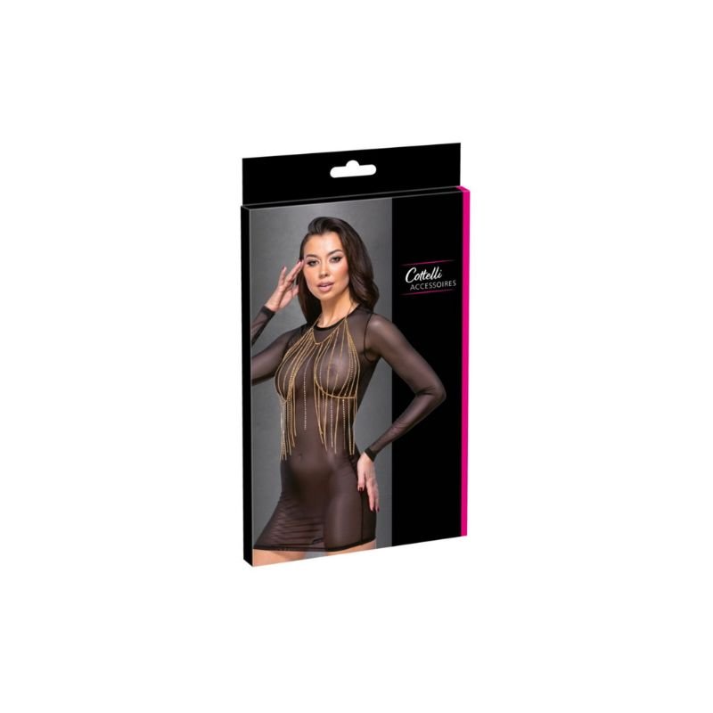 Top Bijou Doré à Chaînes & Strass – Cottelli Accessories