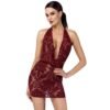Mini Robe Dos Nu en Tulle Floqué Kink Royal cascade