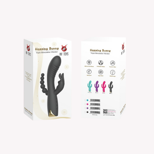 Vibromasseur triple stimulation très puissant noir USB – NV Toys