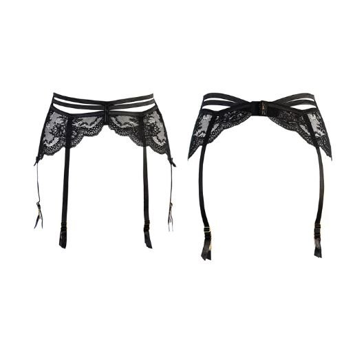 77 🖤 Porte-Jarretelles Tulle & Dentelle Noir V-10712 – Axami