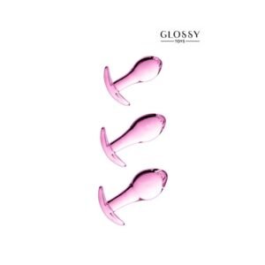 Set 3 Plugs Anal en Verre Glossy Toys n°17 – Pink