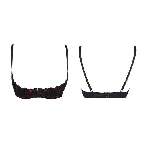 ❤️ Soutien-gorge Seins Nus Rouge & Noir V-10041 – Axami