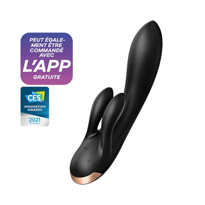 Vibromasseur Rabbit Noir Double Flex – Satisfyer