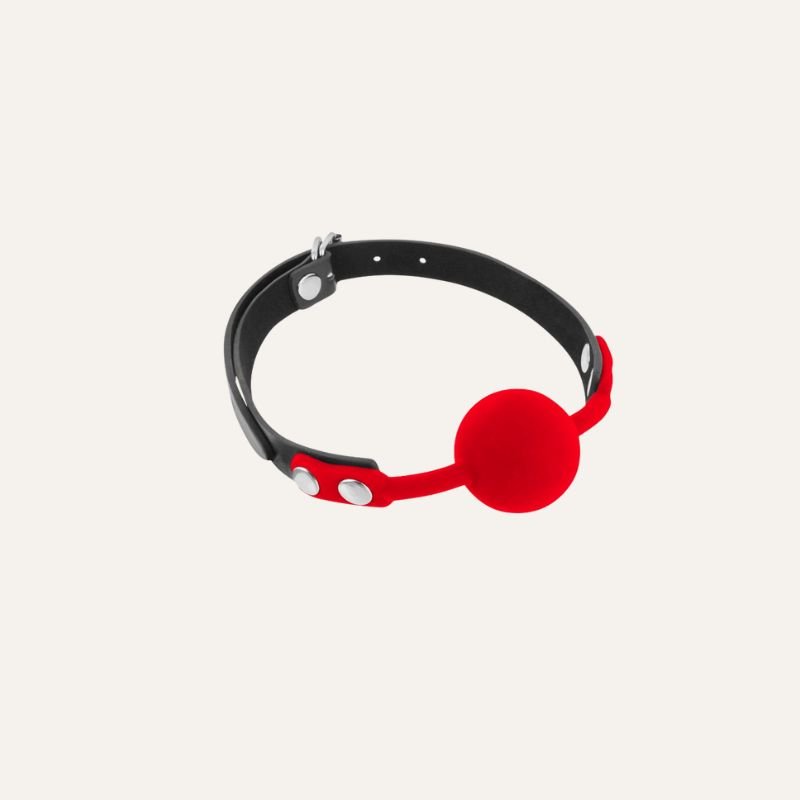 Bâillon boule silicone rouge
