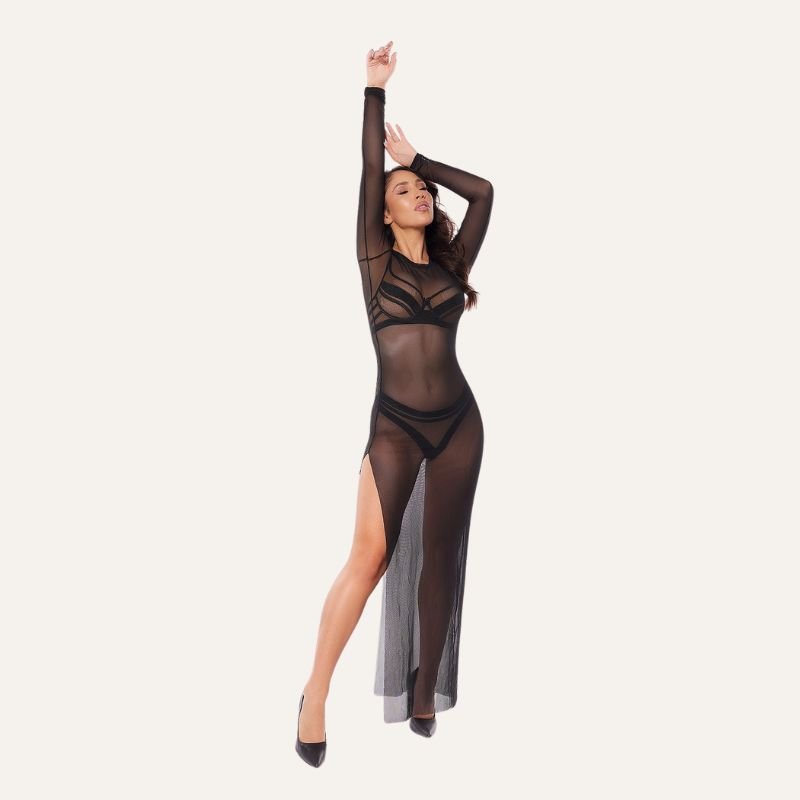 Robe Sexy Tulle Noir – Légère, Séduisante & Irrésistible