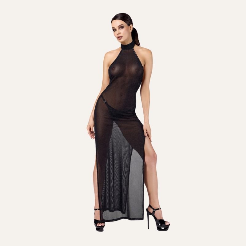 Robe longue à deux fentes Onyx