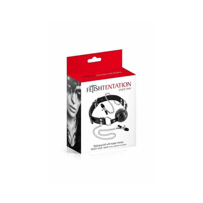 Bâillon Boule Rigide & Pinces à Seins – Fetish Tentation