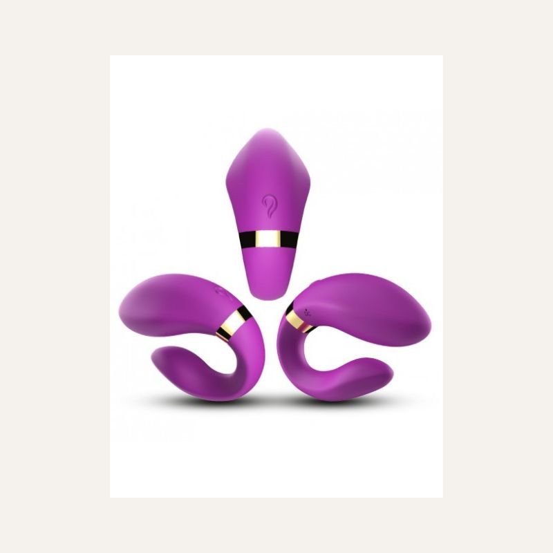 Vibromasseur violet pour couple – Double stimulation & télécommande
