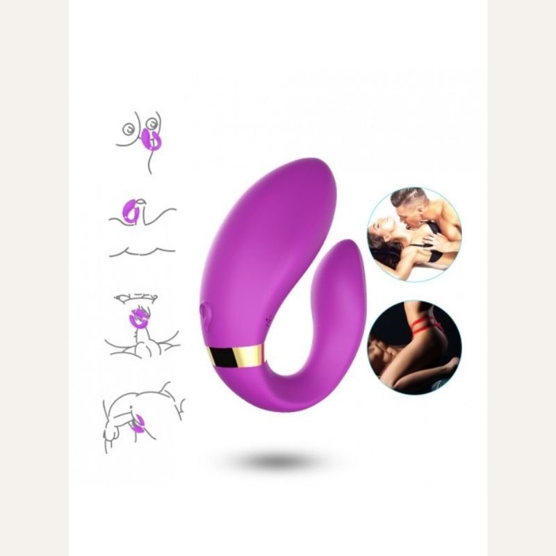 Vibromasseur violet pour couple – Double stimulation & télécommande