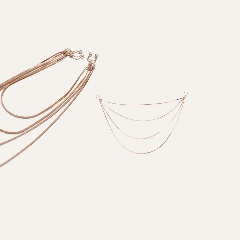 42 Bijoux Pinces Tétons & Chaînettes – Rose Doré