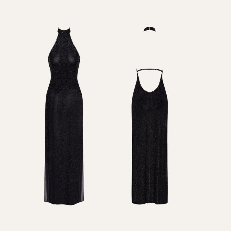 5 Robe longue à deux fentes Onyx