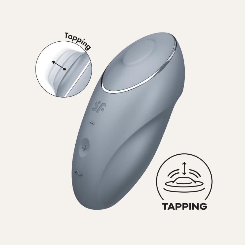 Satisfyer Tap & Climax 1 Bleu/Gris – Vibro Tapotant & Vibrations