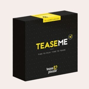 TeaseMe est un jeu érotique BDSM pour couple. Missions guidées, bandeau, corde et pinces inclus pour explorer domination et soumission en toute complicité.