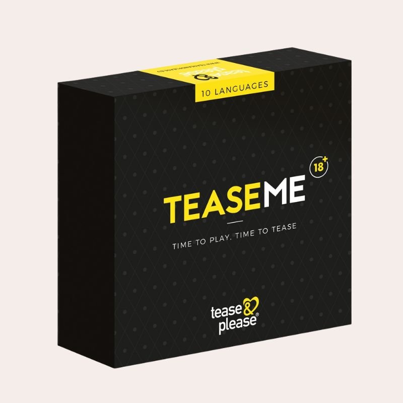 TeaseMe est un jeu érotique BDSM pour couple. Missions guidées, bandeau, corde et pinces inclus pour explorer domination et soumission en toute complicité.