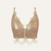 Soutien-gorge demi-corset doré Axami V-10311 – tulle brillant et broderies dorées
