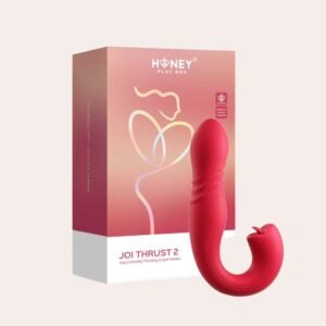 JOI THRUST 2 Rouge Vibromasseur Point G à va-et-vient & lèche-clitoris – Contrôlé par application