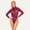 Body String Bordeaux en Dentelle