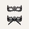 Masque Séduction Noire — Guipure & Ruban Satin