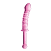 Gode en verre rose avec poignée 23cm