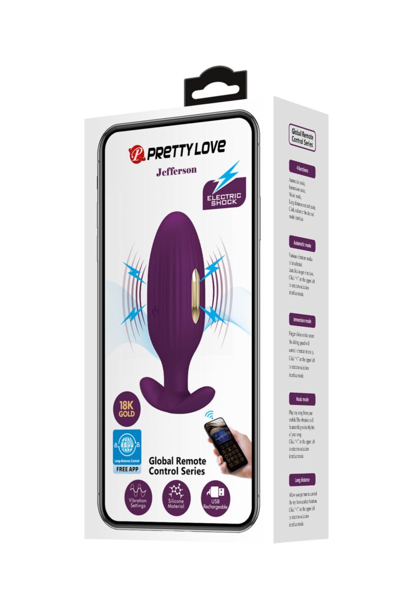 Jefferson – Plug anal vibrant connecté à électro-stimulation