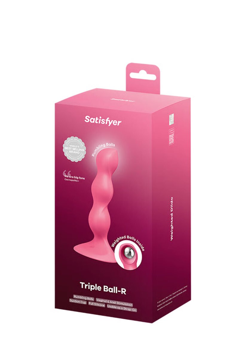 Satisfyer Triple Ball-R – Gode à boules lestées Rose
