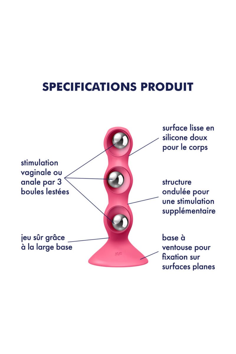 Satisfyer Triple Ball-R – Gode à boules lestées Rose