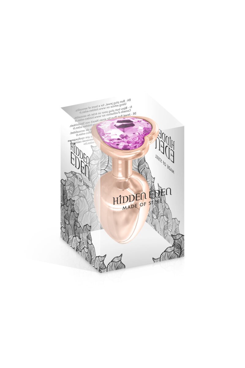 Gloria – Plug bijou or rose avec cœur 53 g