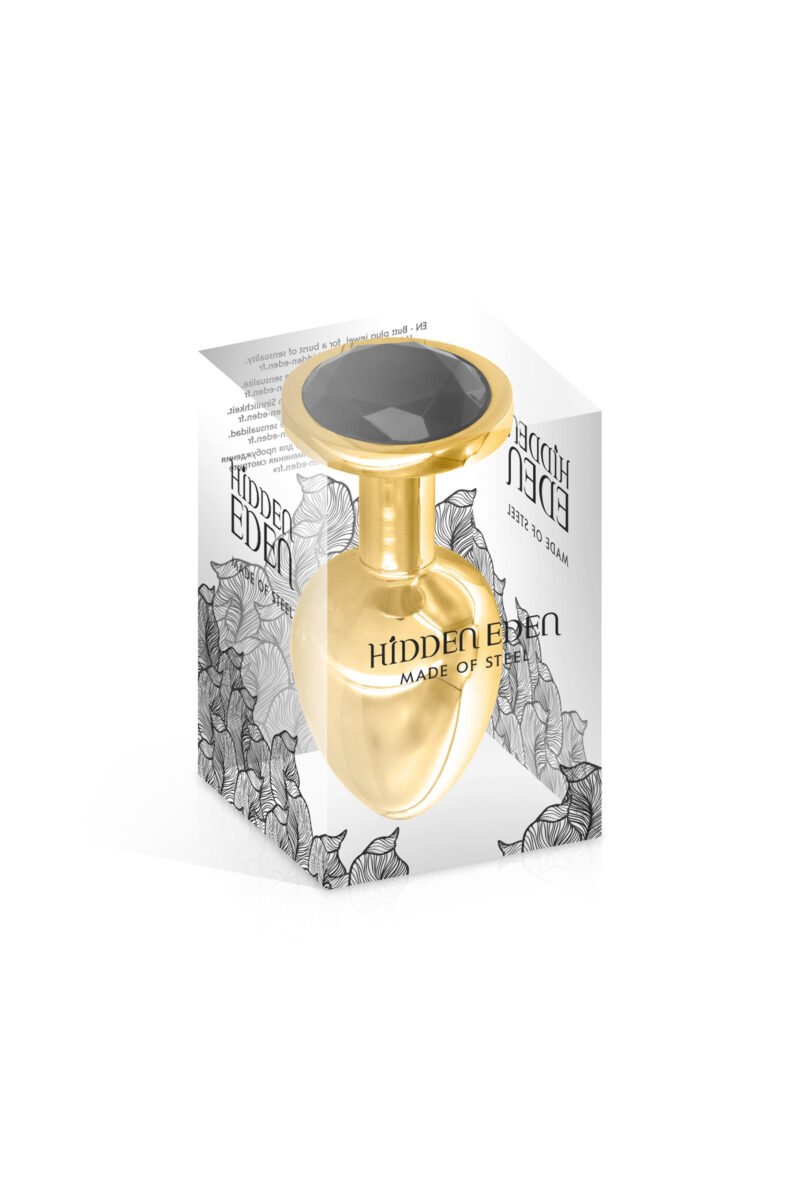 Angel Gold Black taille M – Plug anal doré bijou noir