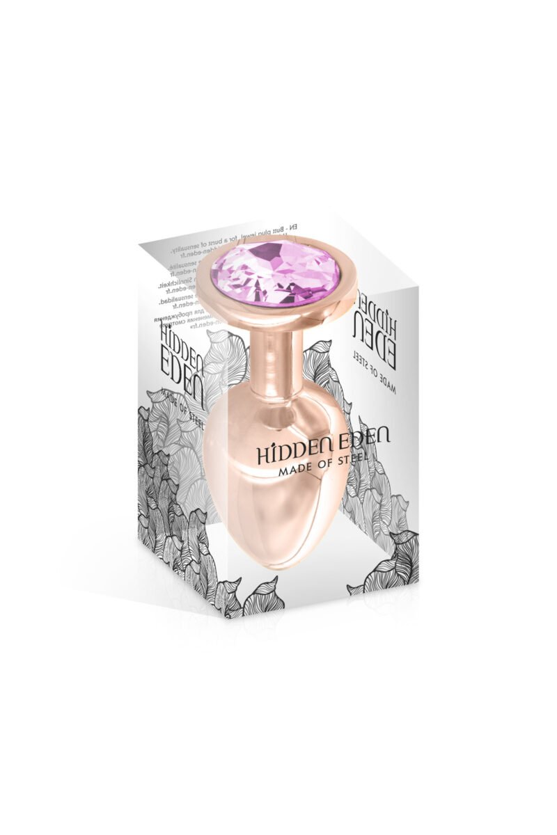 Pink Angel taille M – Plug anal or rosé bijou cristal rose