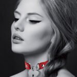 Collier ras de cou BDSM cadenas cœur rouge ou noir