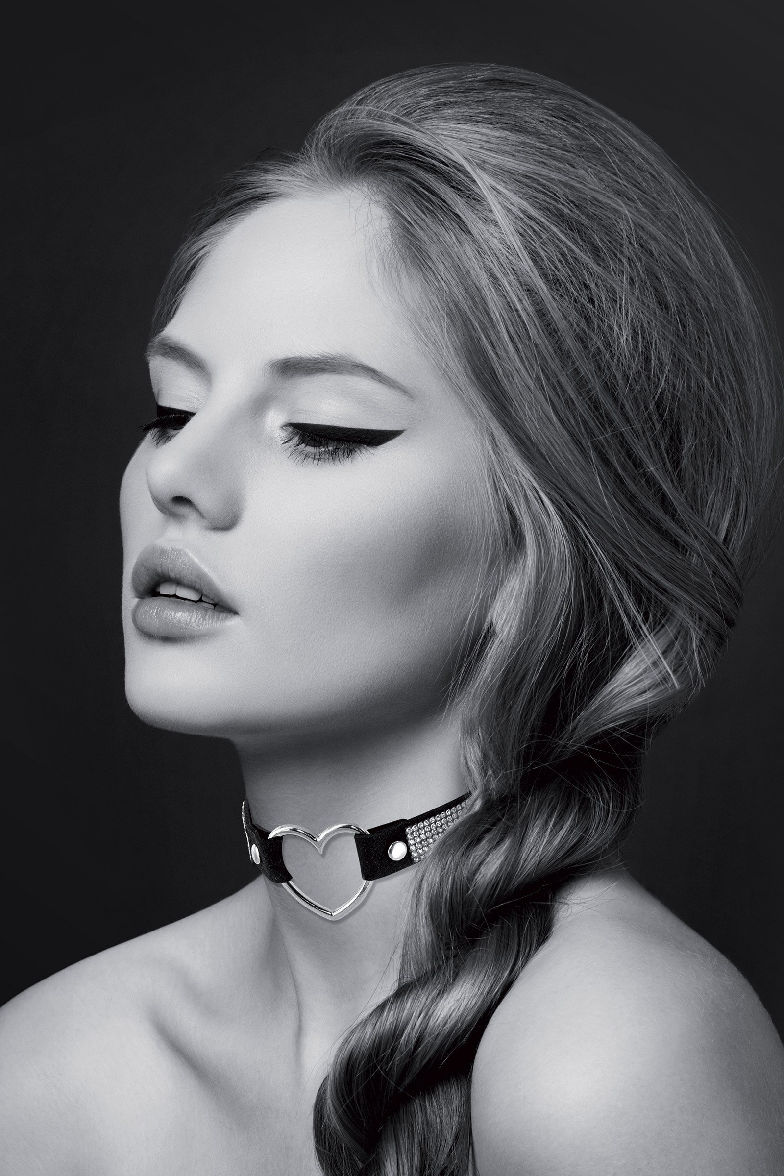 Collier ras de cou Fetish cœur et strass