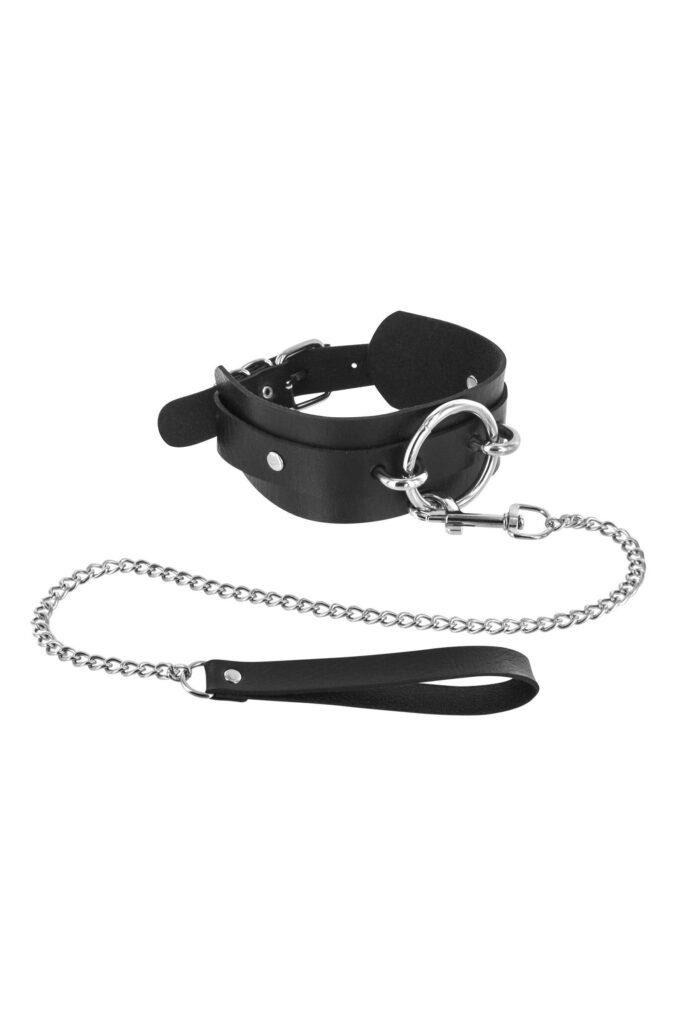 Collier d’appartenance BDSM avec laisse