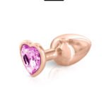 Gloria – Plug bijou or rose avec cœur 53 g
