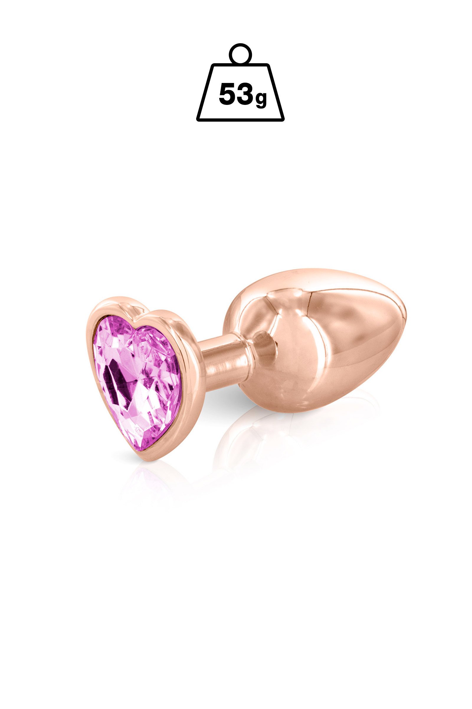 Gloria – Plug bijou or rose avec cœur 53 g