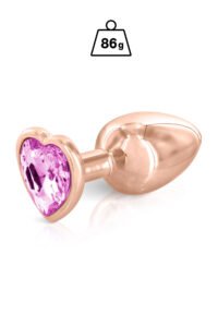 Gloria – Plug bijou or rosé avec cœur rose 86 g