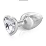Gloria Silver taille M – Plug bijou argent avec cœur cristal