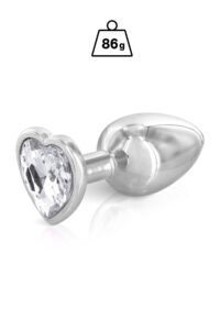 Gloria Silver taille M – Plug bijou argent avec cœur cristal