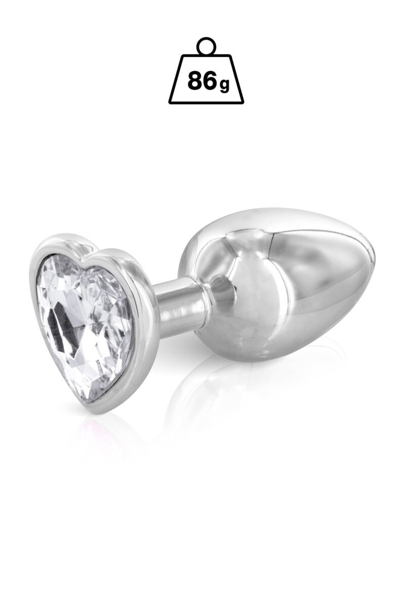 Gloria Silver taille M – Plug bijou argent avec cœur cristal