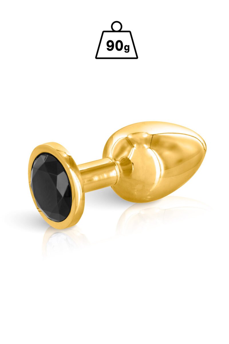 Angel Gold Black taille M – Plug anal doré bijou noir