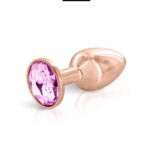 Pink Angel taille S – Plug anal or rosé bijou cristal rose