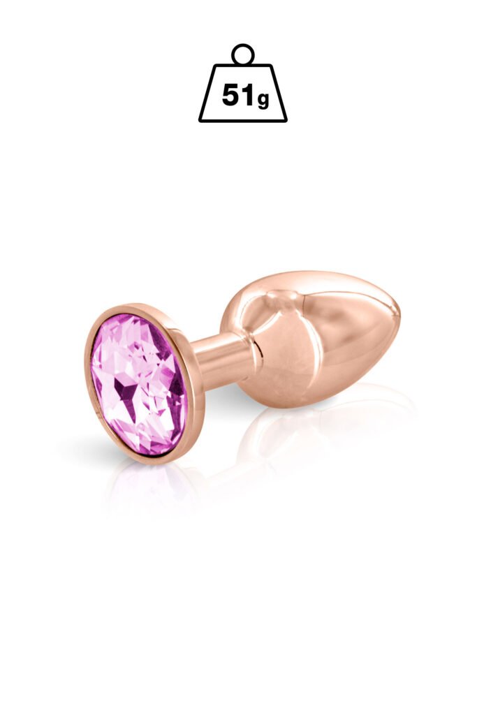 Pink Angel taille S – Plug anal or rosé bijou cristal rose