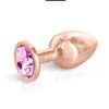 Pink Angel taille M – Plug anal or rosé bijou cristal rose