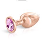 Pink Angel taille M – Plug anal or rosé bijou cristal rose
