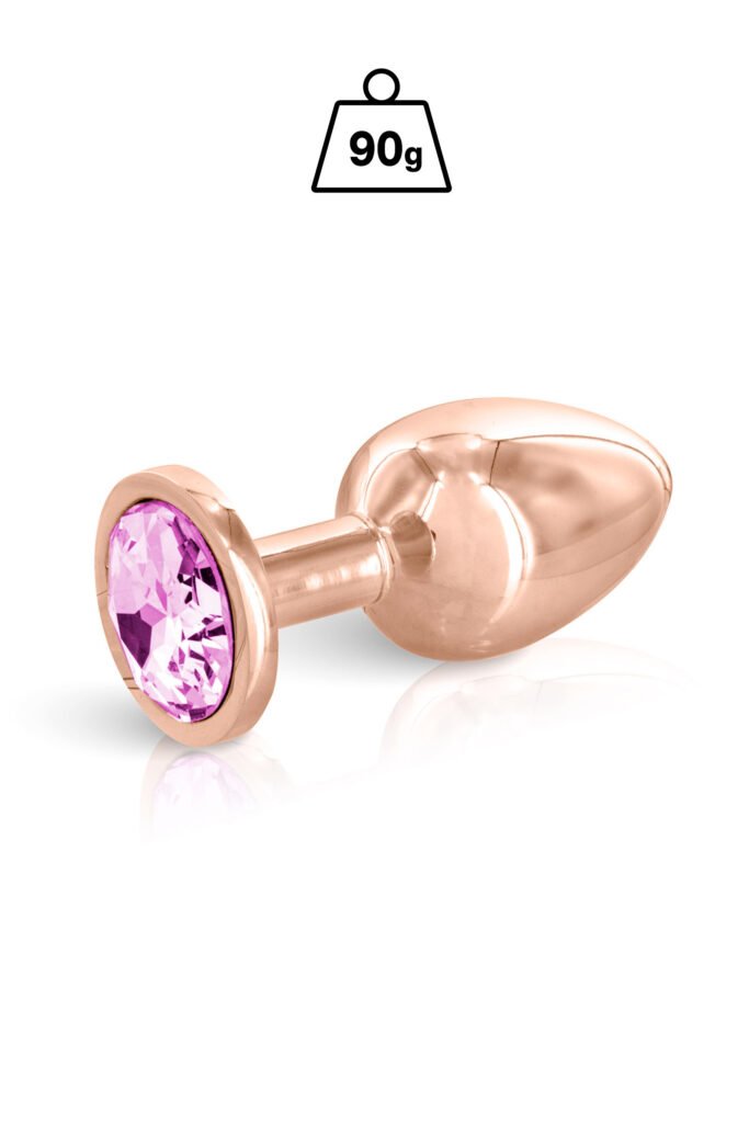 Pink Angel taille M – Plug anal or rosé bijou cristal rose