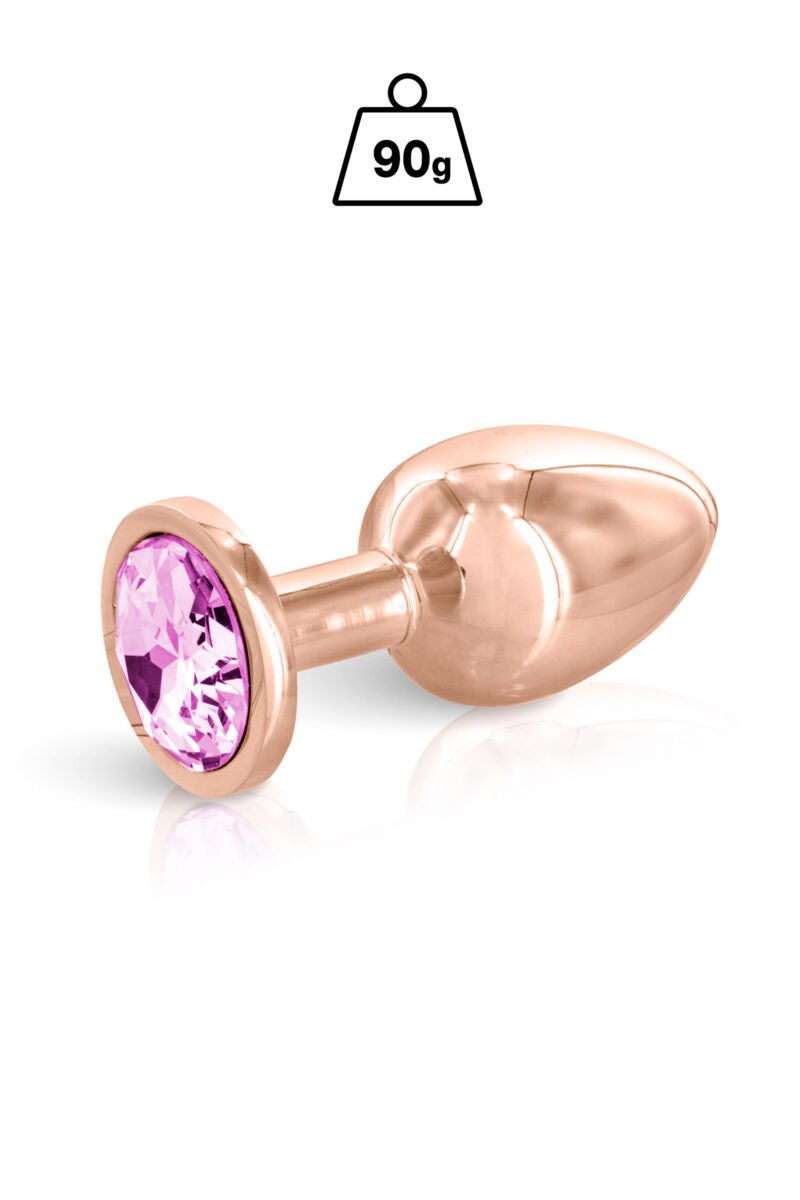 Pink Angel taille M – Plug anal or rosé bijou cristal rose