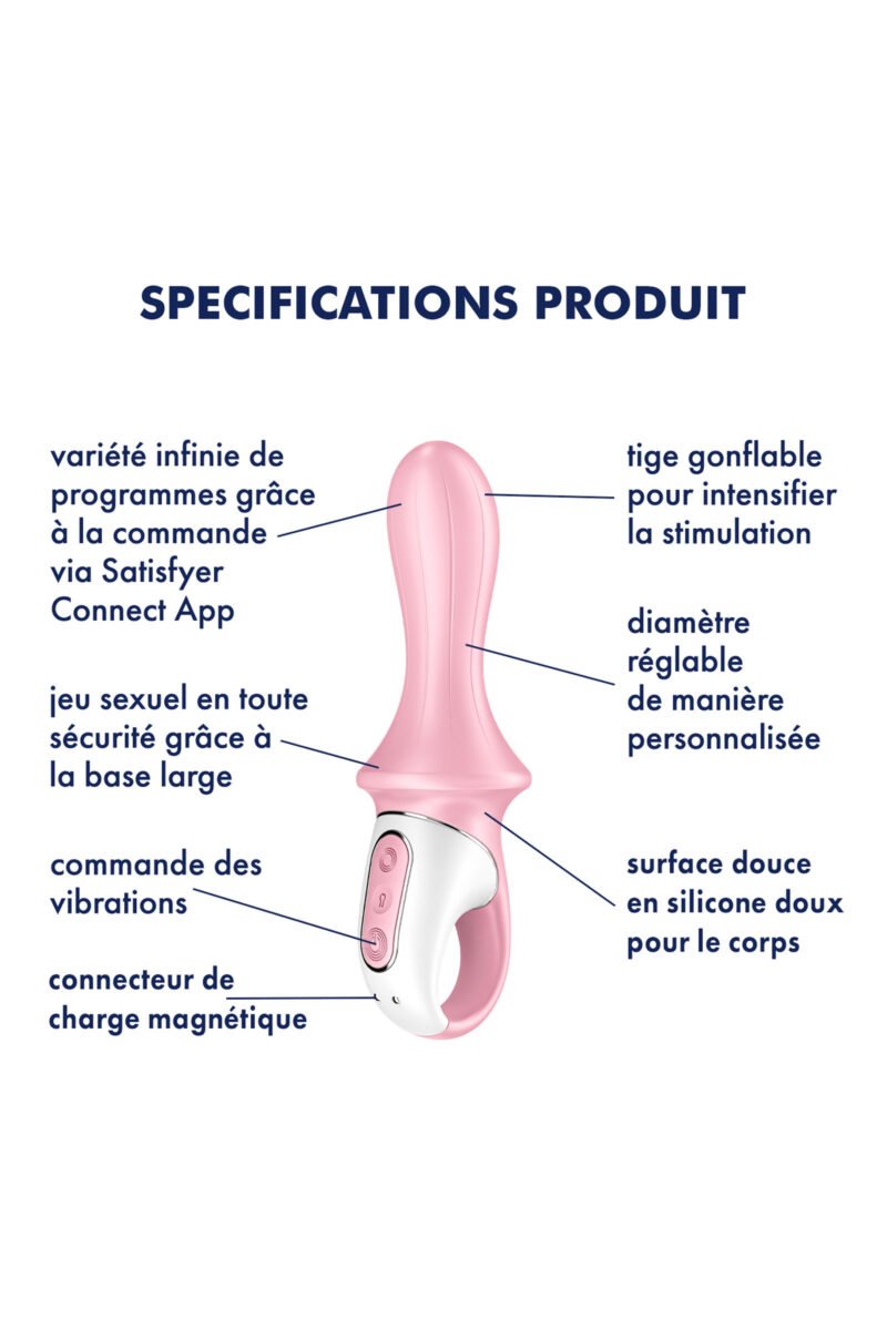 Satisfyer Air Pump Booty 5+ – Vibromasseur gode anal gonflable connecté