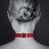 Collier ras de cou d’appartenance BDSM rouge ou noir