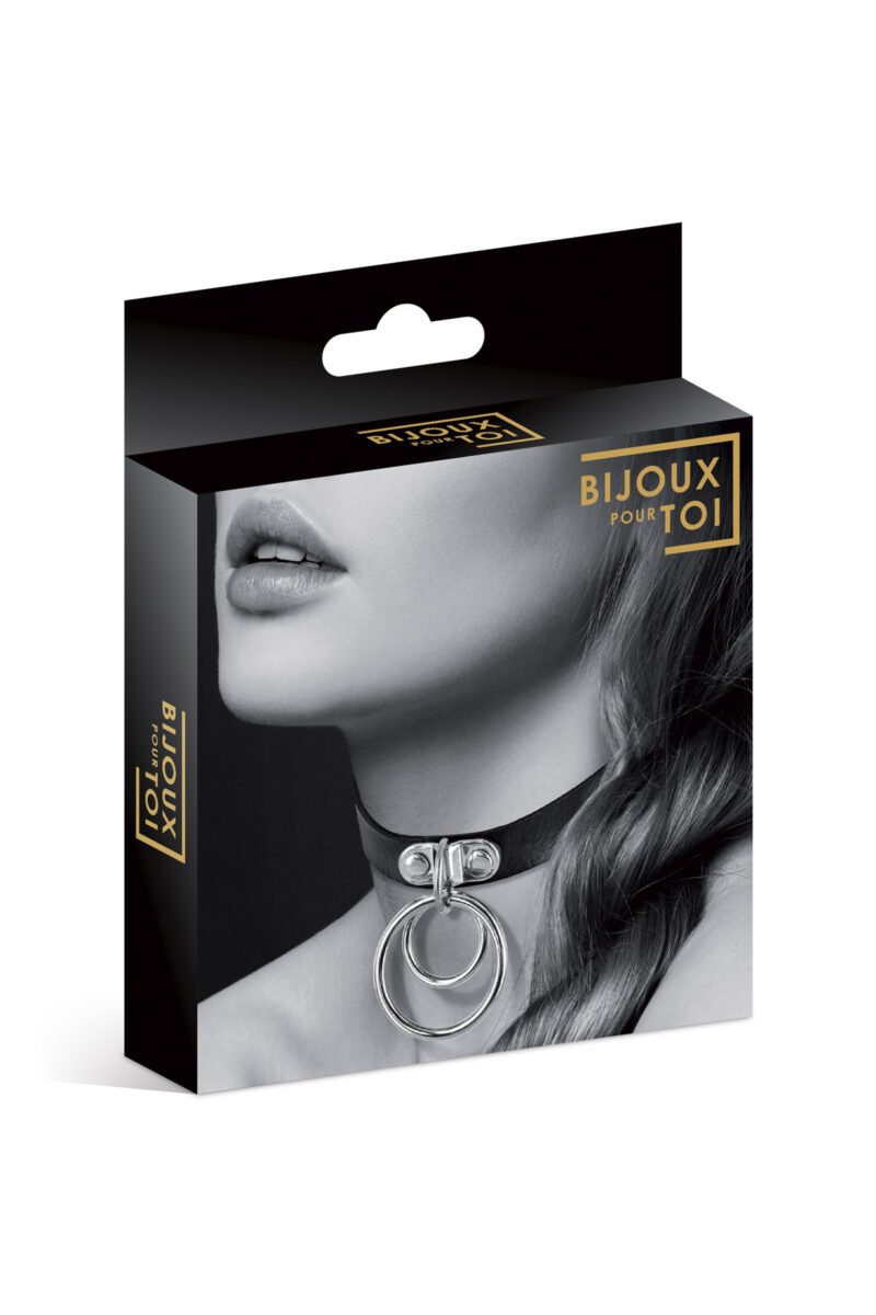 Collier ras de cou BDSM double anneau