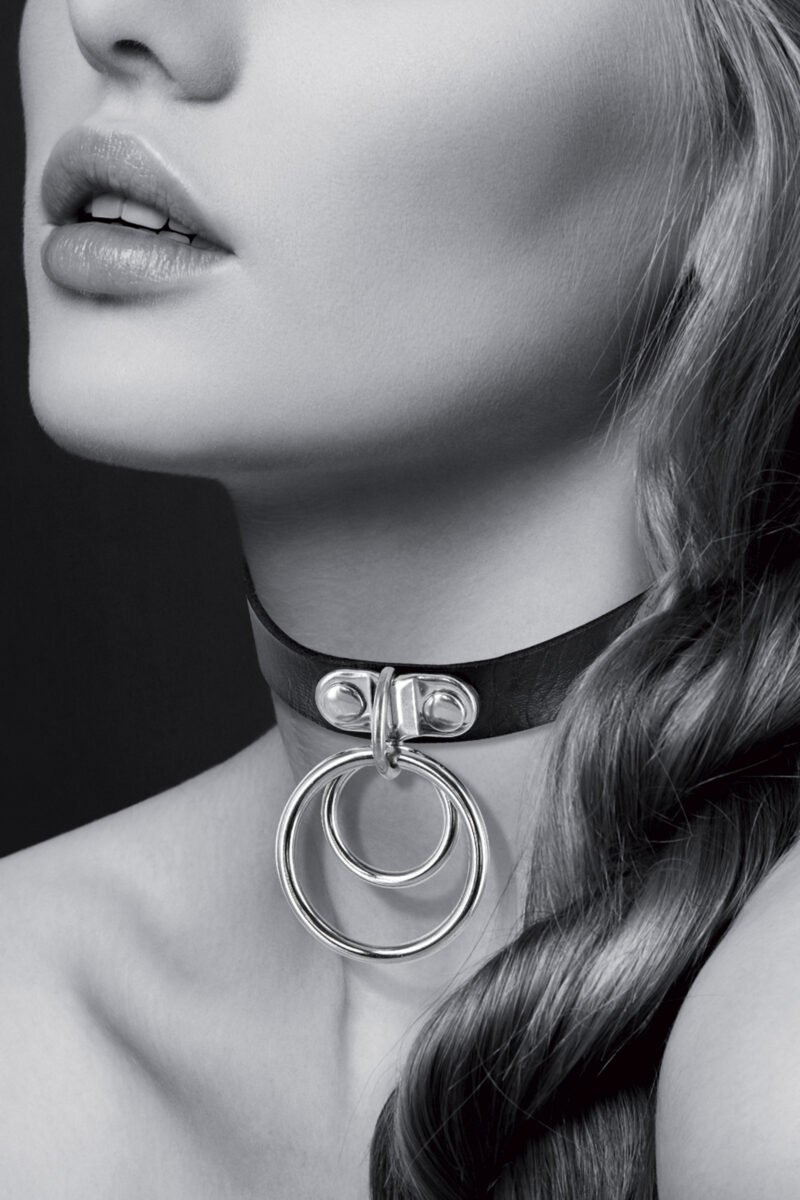 Collier ras de cou BDSM double anneau