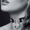 Collier ras de cou BDSM cadenas cœur rouge ou noir